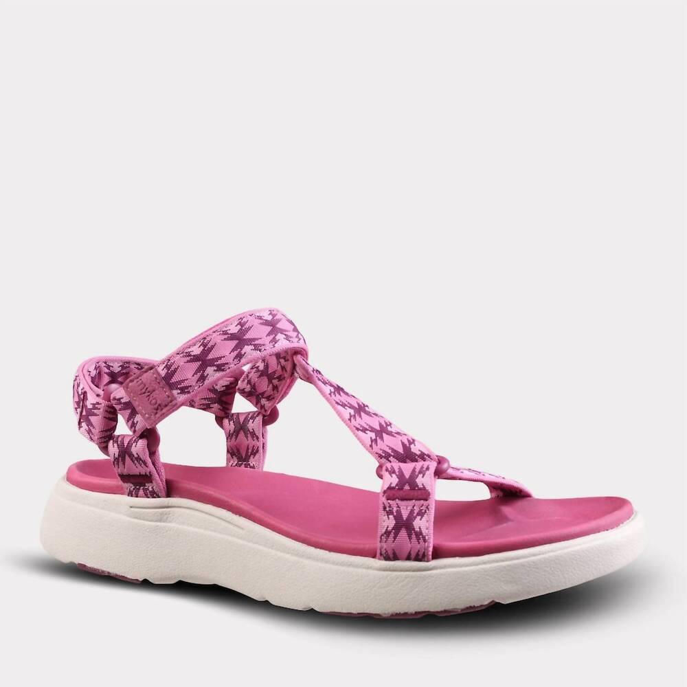 NEW MYKOS women's solstice hook & loop sandal in fuchsia